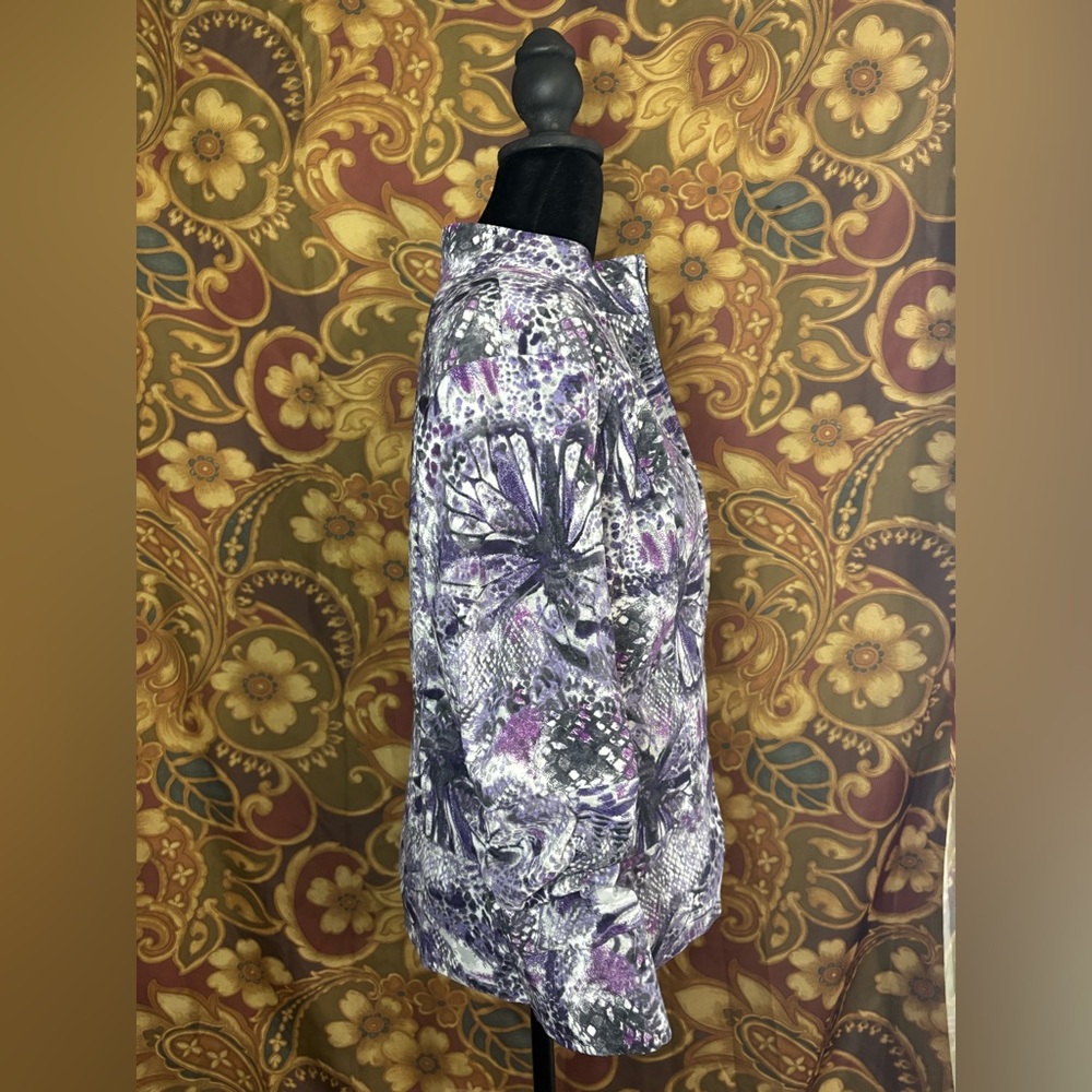 Women's Purple Patterned Ski Jacket - image 4